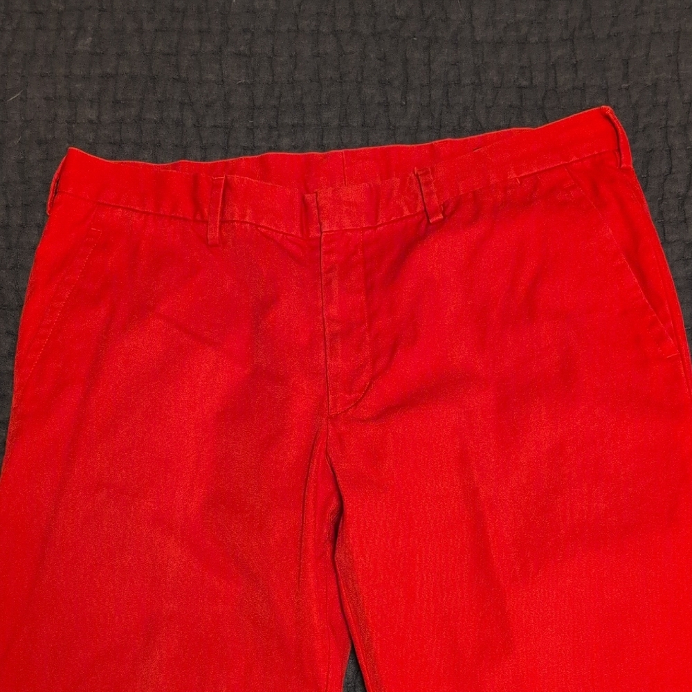Vintage Prada Red Cotton Casual Men's Pants